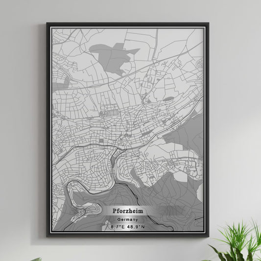 ROAD MAP OF PFORZHEIM, GERMANY BY MAPBAKES