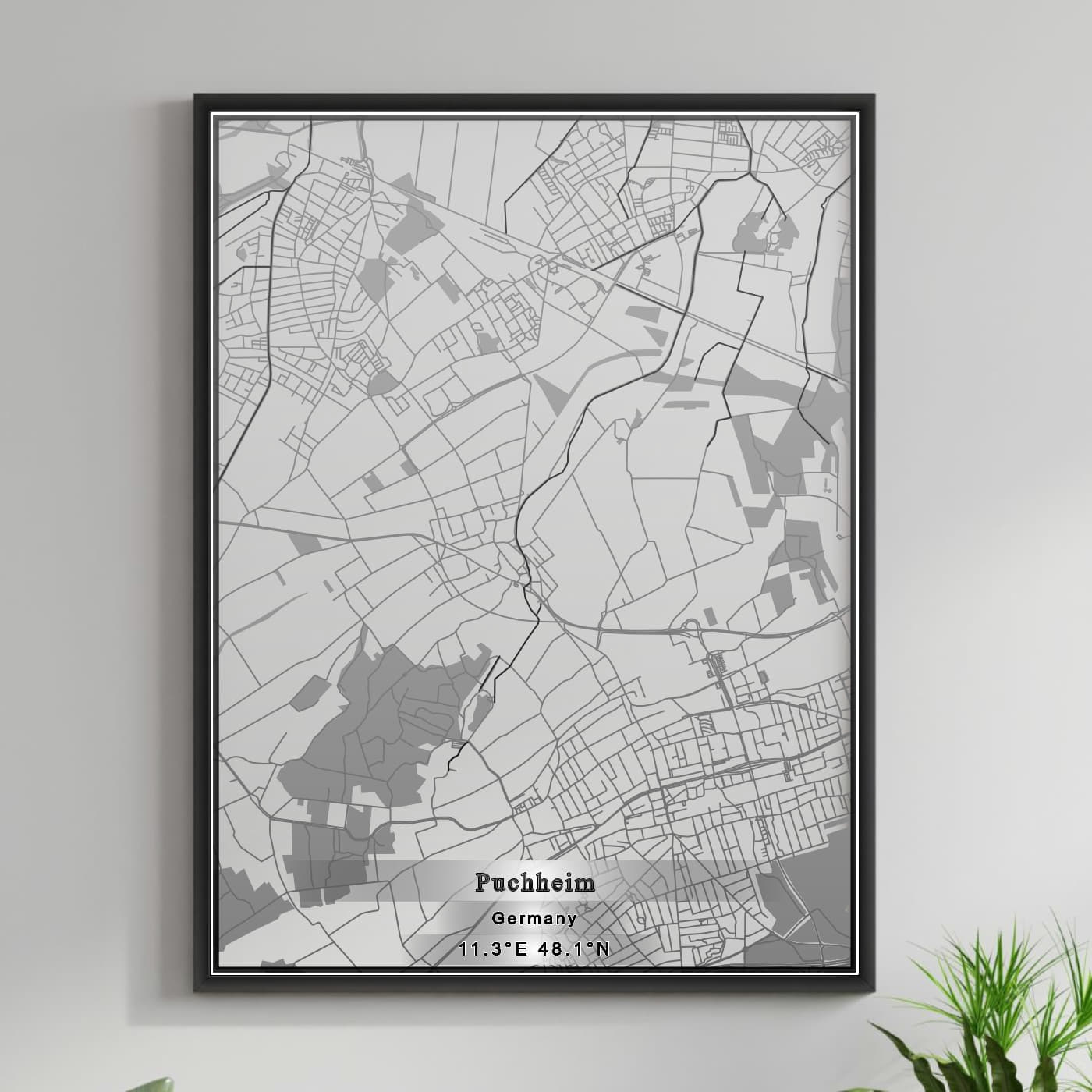 ROAD MAP OF PUCHHEIM, GERMANY BY MAPBAKES