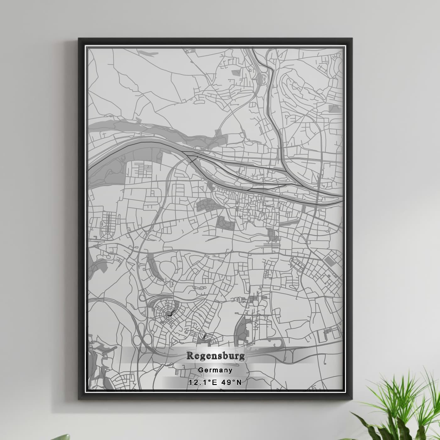 ROAD MAP OF REGENSBURG, GERMANY BY MAPBAKES