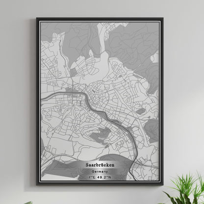 ROAD MAP OF SAARBRUCKEN, GERMANY BY MAPBAKES