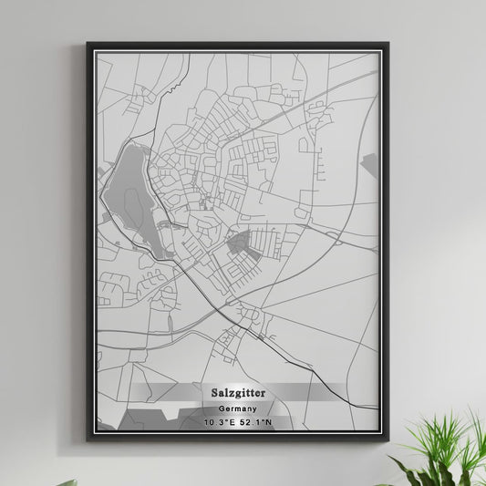ROAD MAP OF SALZGITTER, GERMANY BY MAPBAKES