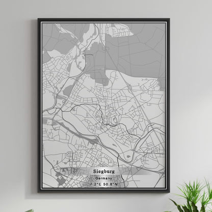 ROAD MAP OF SIEGBURG, GERMANY BY MAPBAKES