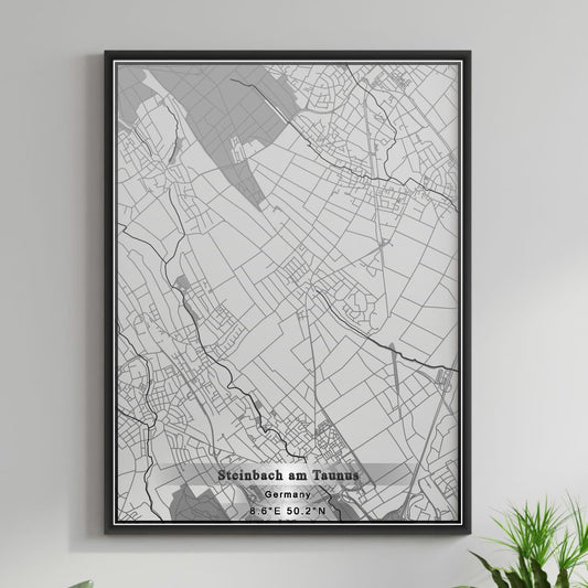 ROAD MAP OF STEINBACH AM TAUNUS, GERMANY BY MAPBAKES