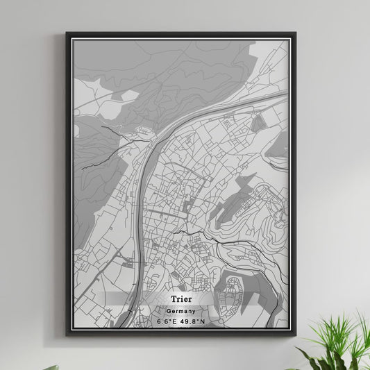 ROAD MAP OF TRIER, GERMANY BY MAPBAKES