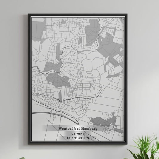 ROAD MAP OF WENTORF BEI HAMBURG, GERMANY BY MAPBAKES