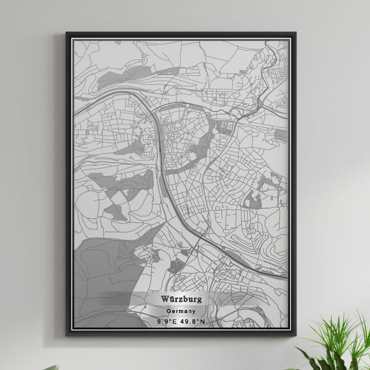 ROAD MAP OF WURZBURG, GERMANY BY MAPBAKES