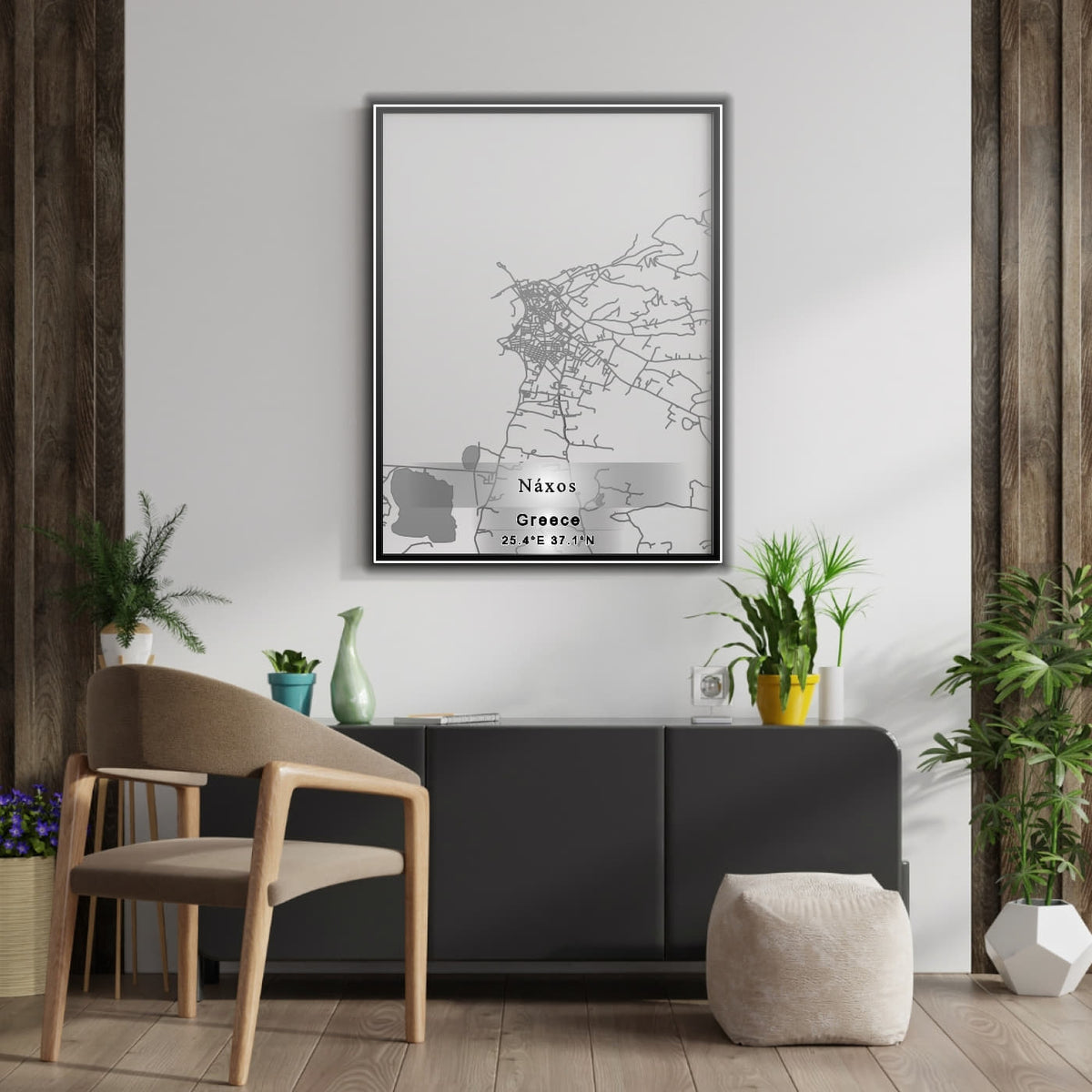 ROAD MAP OF NÁXOS, GREECE BY MAPAKES