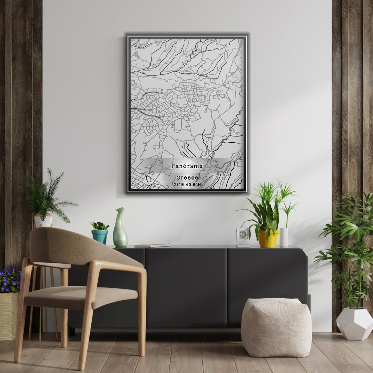 ROAD MAP OF PANÓRAMA, GREECE BY MAPAKES