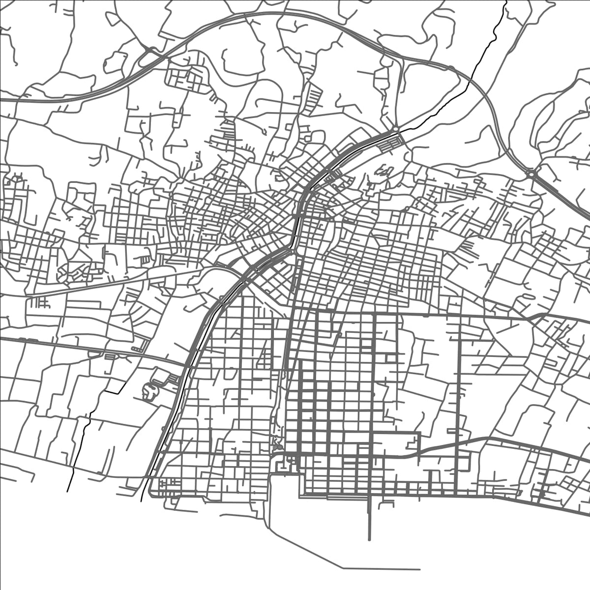 ROAD MAP OF KALAMÁTA, GREECE BY MAPAKES