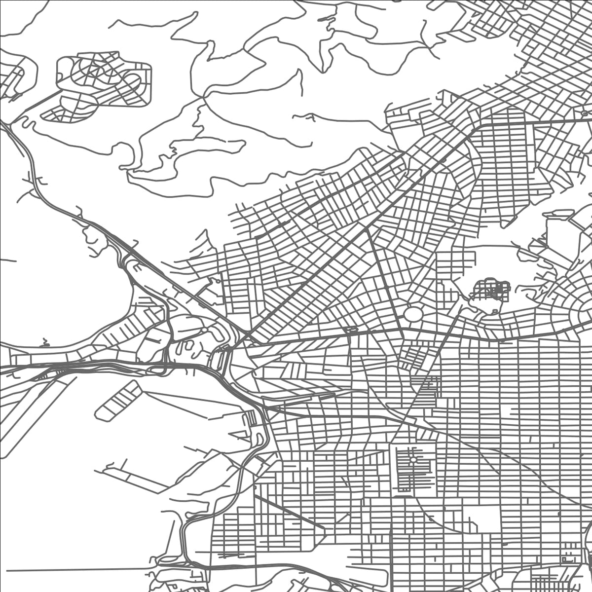 ROAD MAP OF KERATSÍNI, GREECE BY MAPAKES