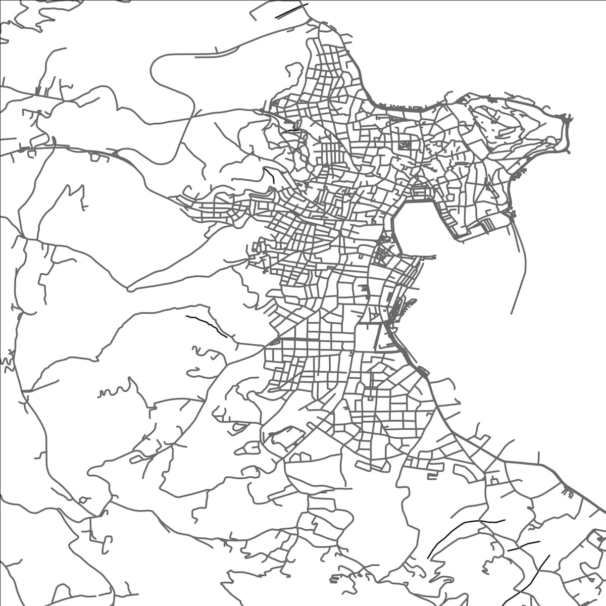 ROAD MAP OF MYTILÍNI, GREECE BY MAPAKES
