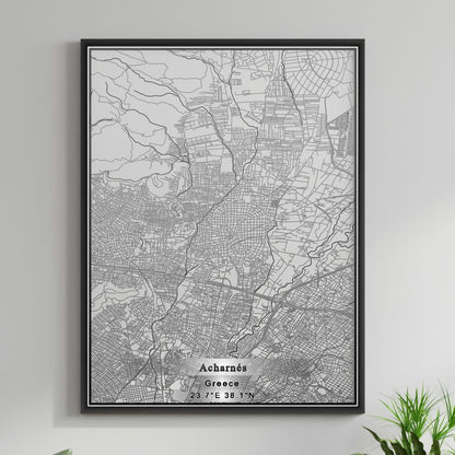 ROAD MAP OF ACHARNÉS, GREECE BY MAPAKES