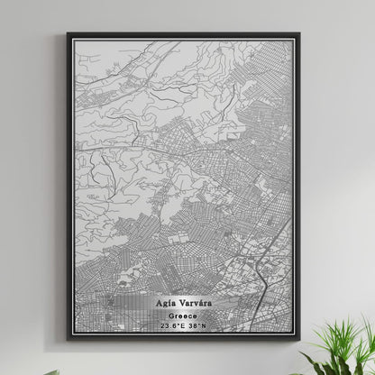 ROAD MAP OF AGÍA VARVÁRA, GREECE BY MAPAKES