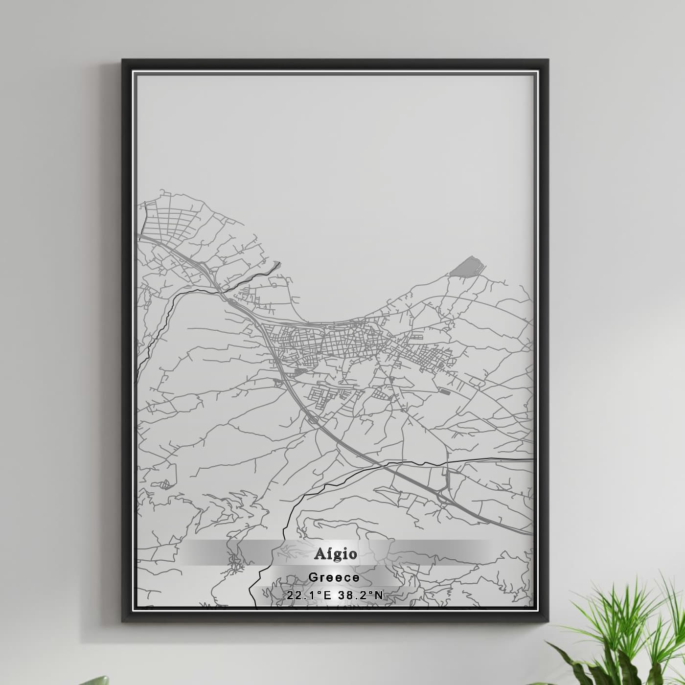 ROAD MAP OF AÍGIO, GREECE BY MAPAKES