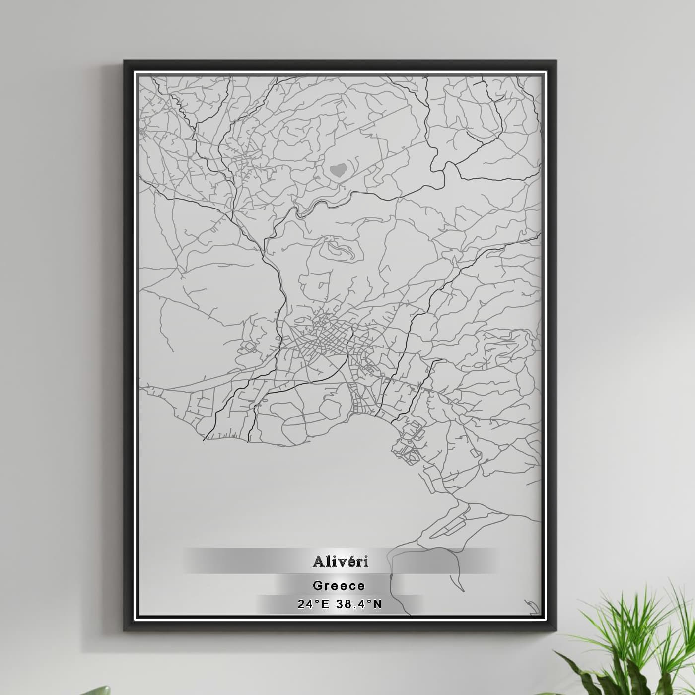 ROAD MAP OF ALIVÉRI, GREECE BY MAPAKES