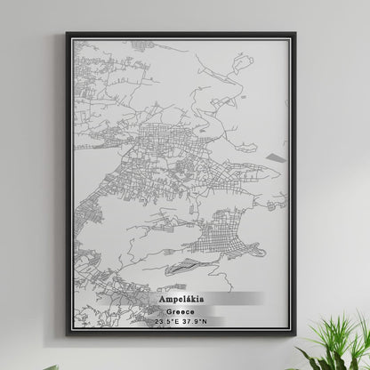 ROAD MAP OF AMPELÁKIA, GREECE BY MAPAKES