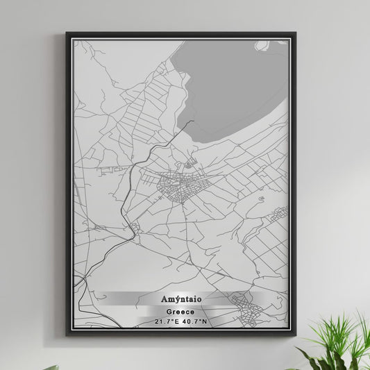 ROAD MAP OF AMÝNTAIO, GREECE BY MAPAKES