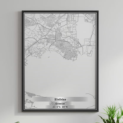 ROAD MAP OF ELEFSÍNA, GREECE BY MAPAKES