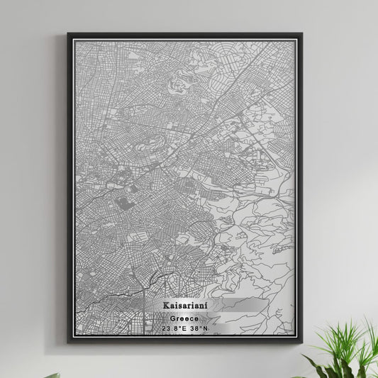 ROAD MAP OF KAISARIANÍ, GREECE BY MAPAKES