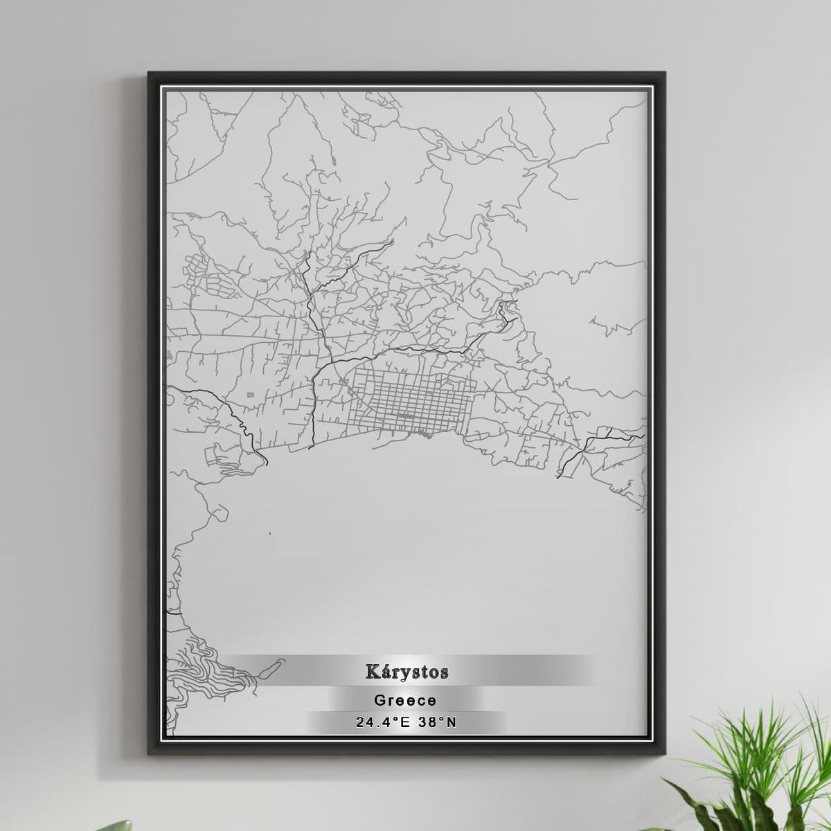 ROAD MAP OF KÁRYSTOS, GREECE BY MAPAKES