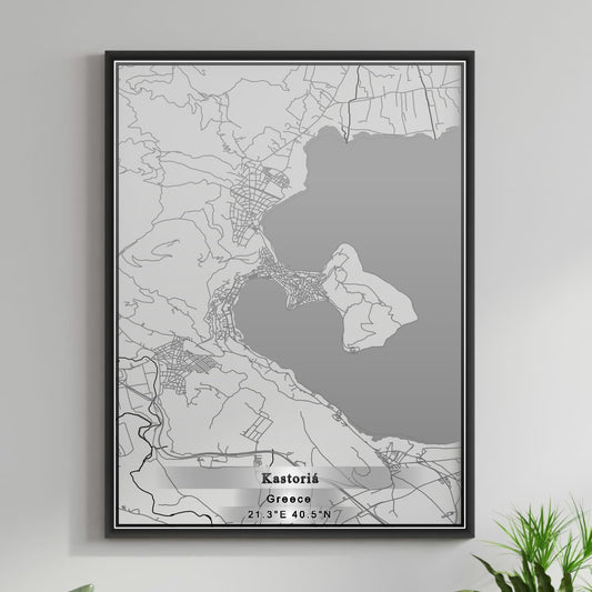 ROAD MAP OF KASTORIÁ, GREECE BY MAPAKES