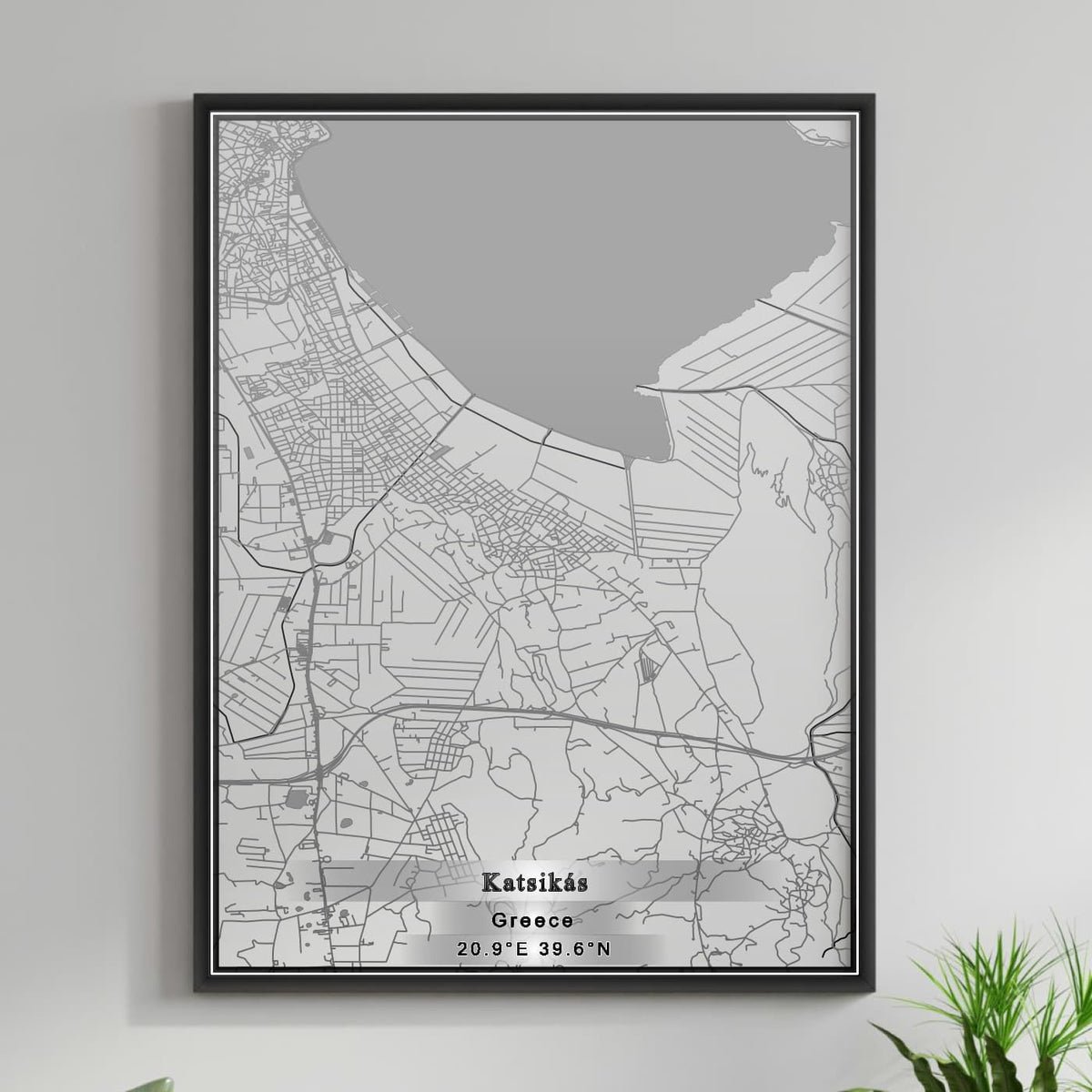 ROAD MAP OF KATSIKÁS, GREECE BY MAPAKES
