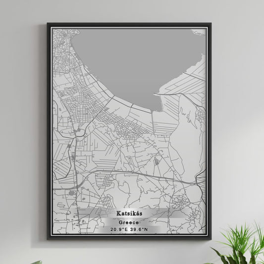 ROAD MAP OF KATSIKÁS, GREECE BY MAPAKES