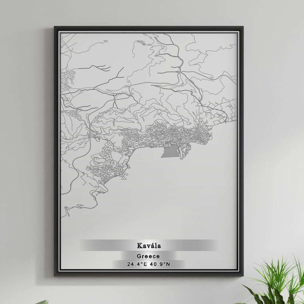 ROAD MAP OF KAVÁLA, GREECE BY MAPAKES