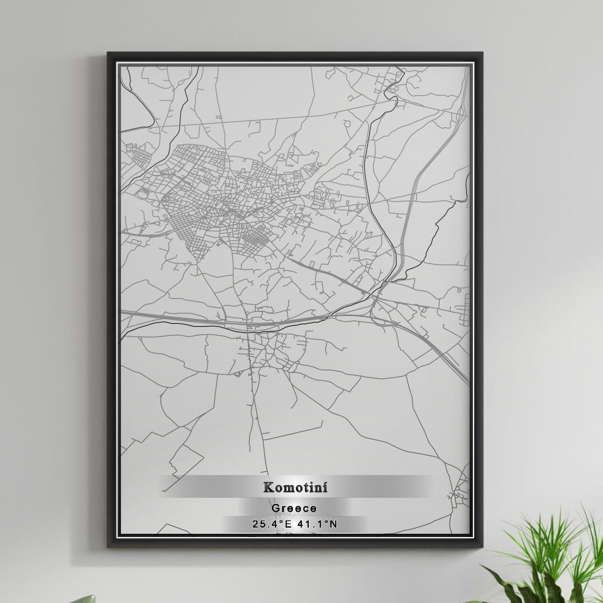 ROAD MAP OF KOMOTINÍ, GREECE BY MAPAKES