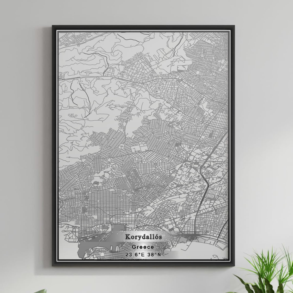 ROAD MAP OF KORYDALLÓS, GREECE BY MAPAKES