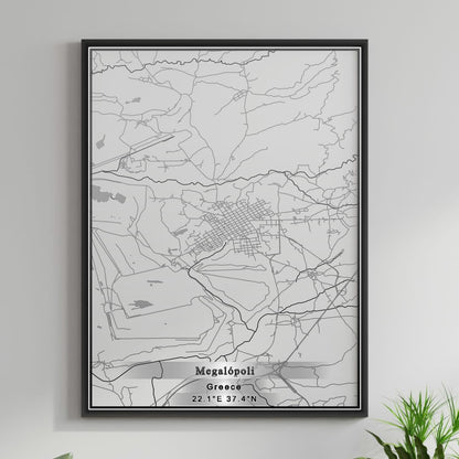 ROAD MAP OF MEGALÓPOLI, GREECE BY MAPAKES