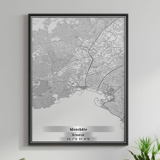 ROAD MAP OF MOSCHÁTO, GREECE BY MAPAKES