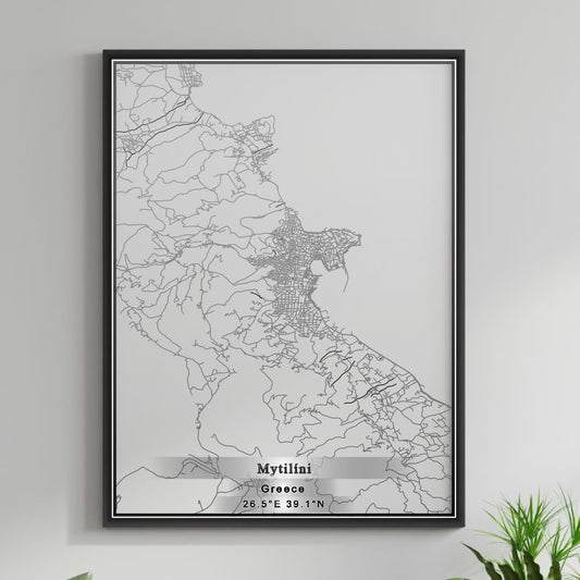 ROAD MAP OF MYTILÍNI, GREECE BY MAPAKES