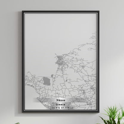 ROAD MAP OF NÁXOS, GREECE BY MAPAKES