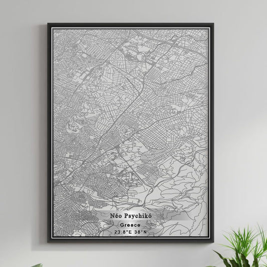 ROAD MAP OF NÉO PSYCHIKÓ, GREECE BY MAPAKES