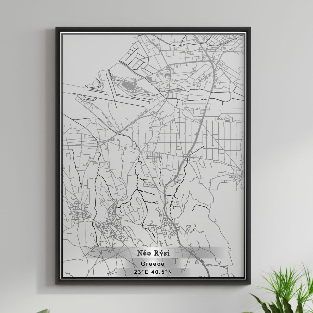 ROAD MAP OF NÉO RÝSI, GREECE BY MAPAKES