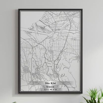 ROAD MAP OF NÉO RÝSI, GREECE BY MAPAKES
