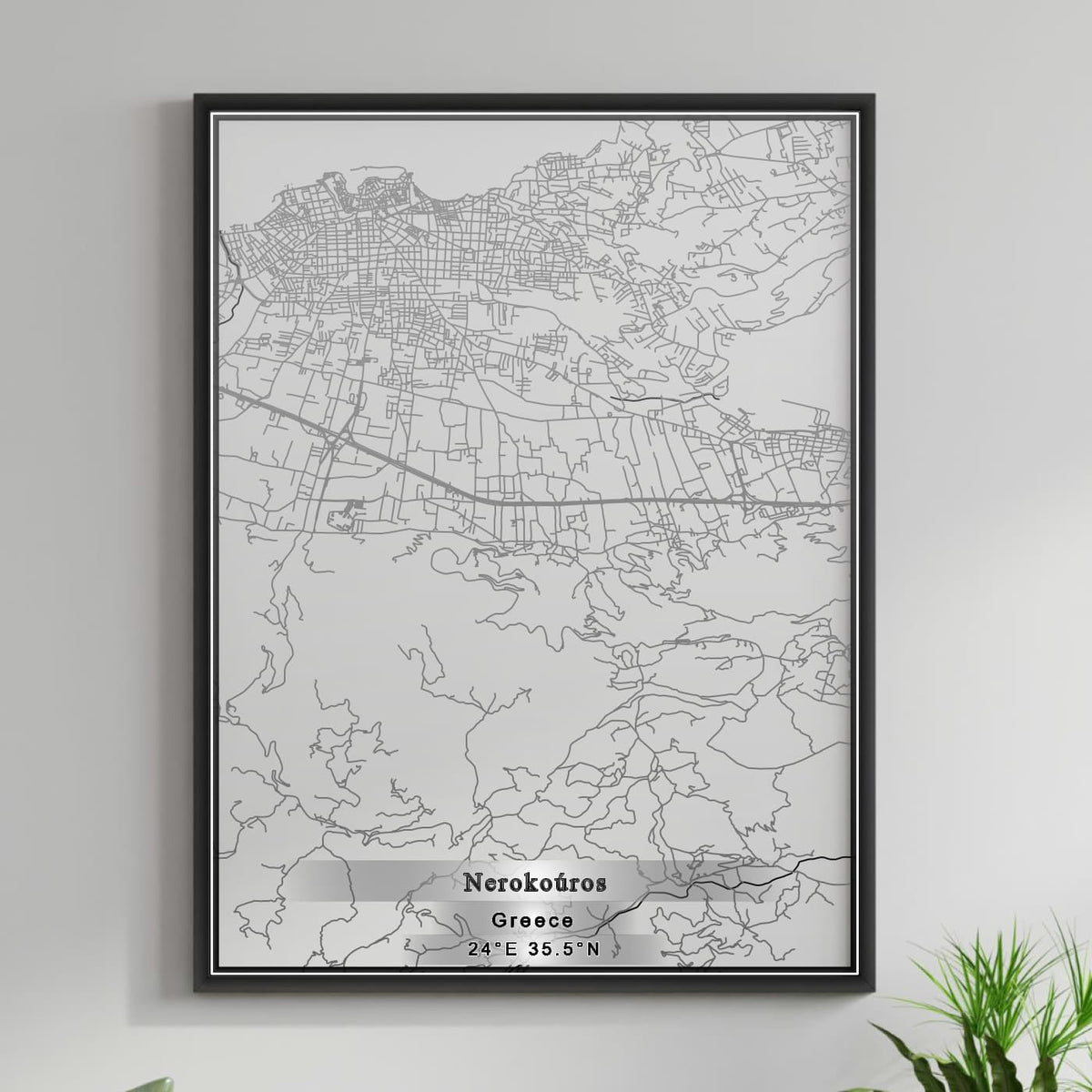 ROAD MAP OF NEROKOÚROS, GREECE BY MAPAKES