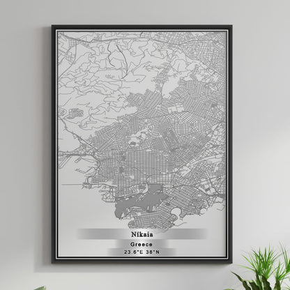 ROAD MAP OF NÍKAIA, GREECE BY MAPAKES