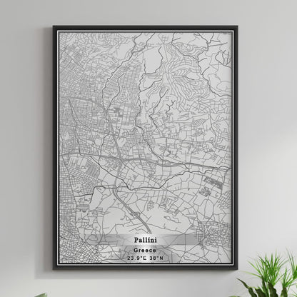 ROAD MAP OF PALLÍNI, GREECE BY MAPAKES