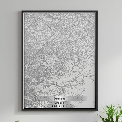 ROAD MAP OF PAPÁGOS, GREECE BY MAPAKES
