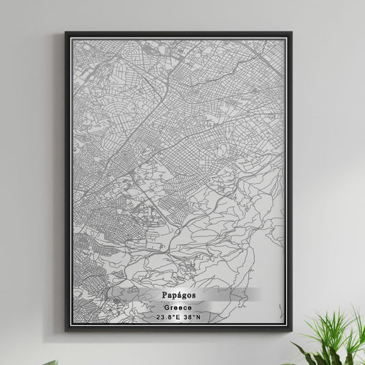 ROAD MAP OF PAPÁGOS, GREECE BY MAPAKES
