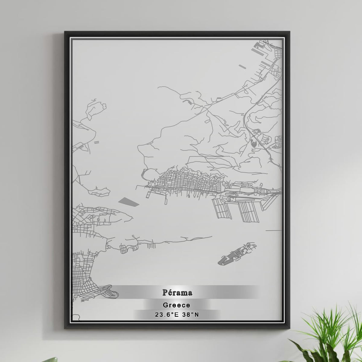 ROAD MAP OF PÉRAMA(ATHENS), GREECE BY MAPAKES