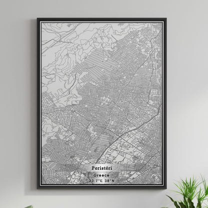 ROAD MAP OF PERISTÉRI, GREECE BY MAPAKES