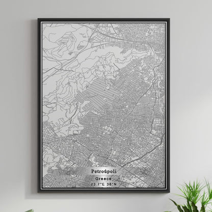 ROAD MAP OF PETROÚPOLI, GREECE BY MAPAKES