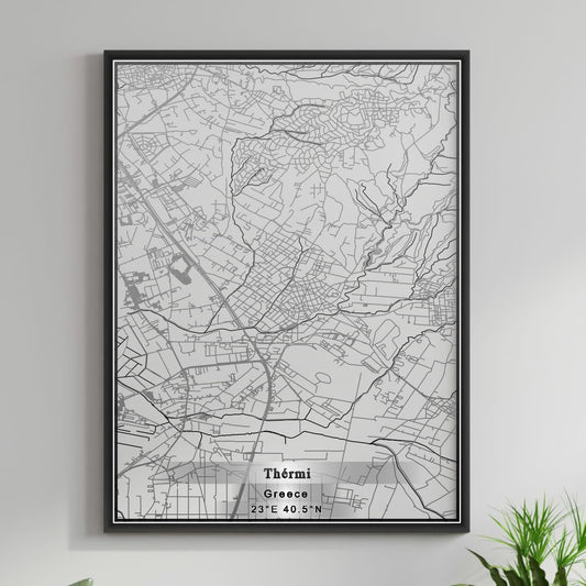 ROAD MAP OF THÉRMI, GREECE BY MAPAKES