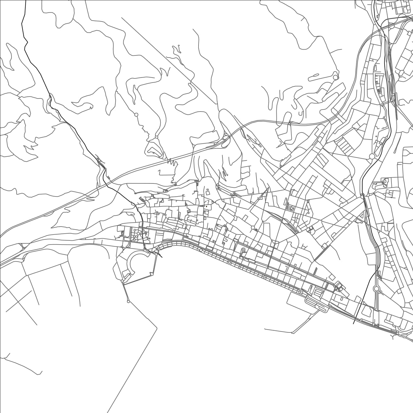 ROAD MAP OF SALERNO, ITALY BY MAPBAKES