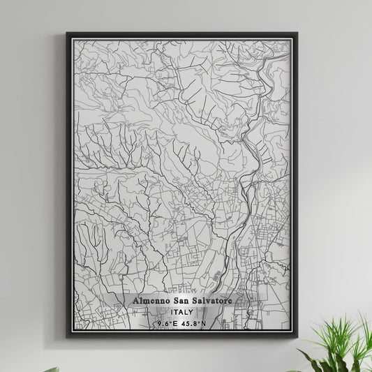 ROAD MAP OF ALMENNO SAN SALVATORE, ITALY BY MAPBAKES