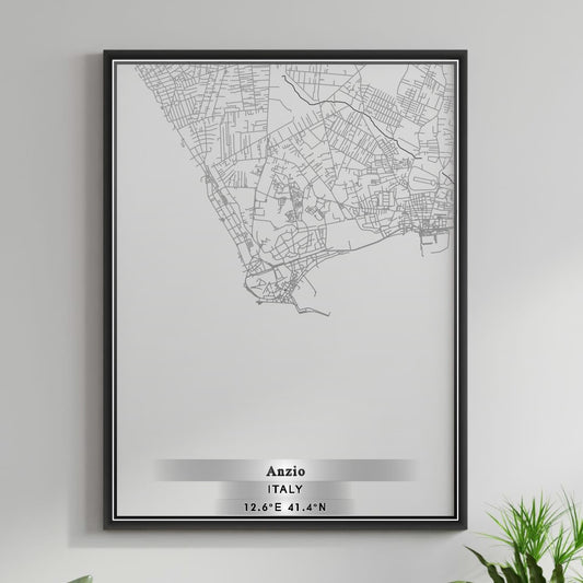ROAD MAP OF ANZIO, ITALY BY MAPBAKES