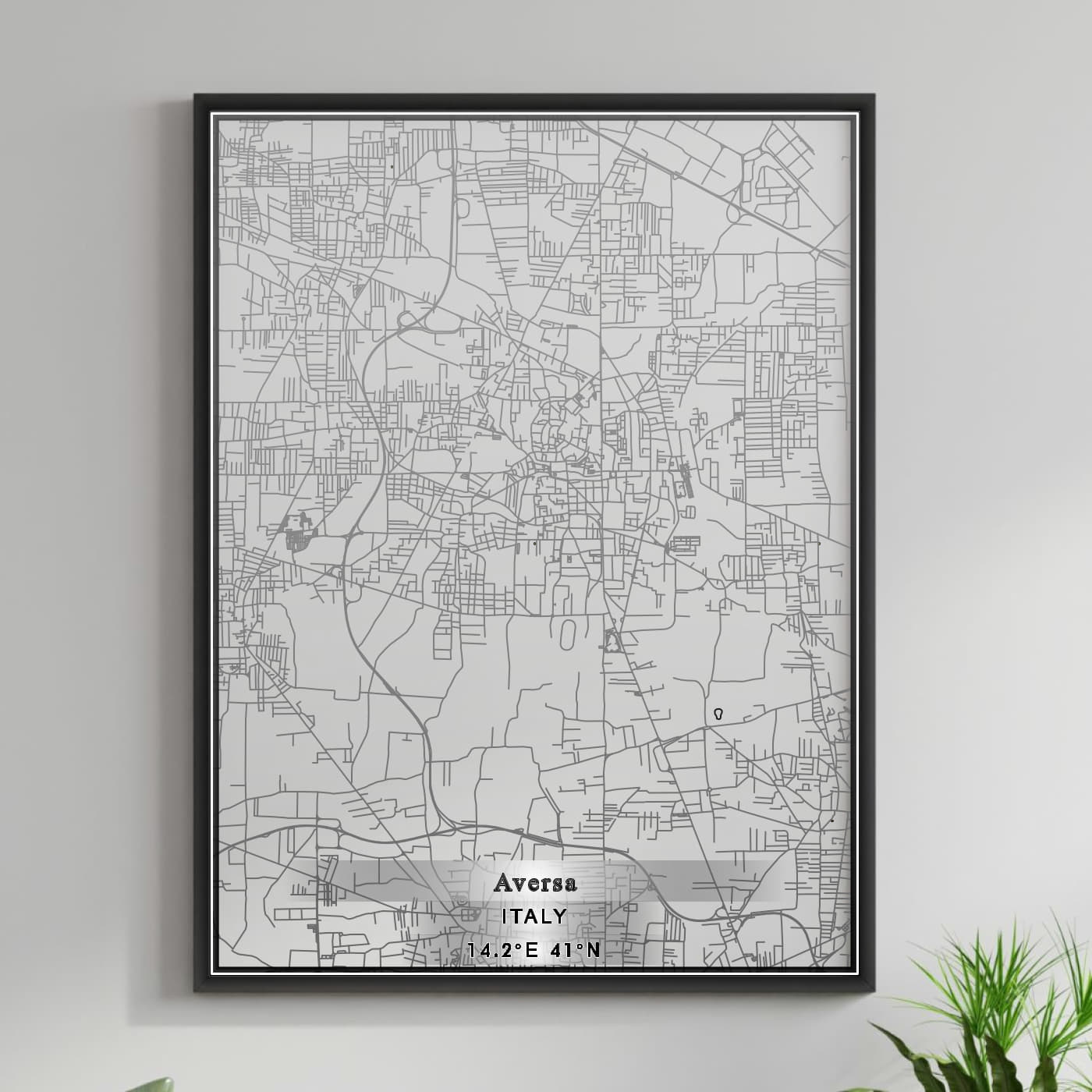 ROAD MAP OF AVERSA, ITALY BY MAPBAKES